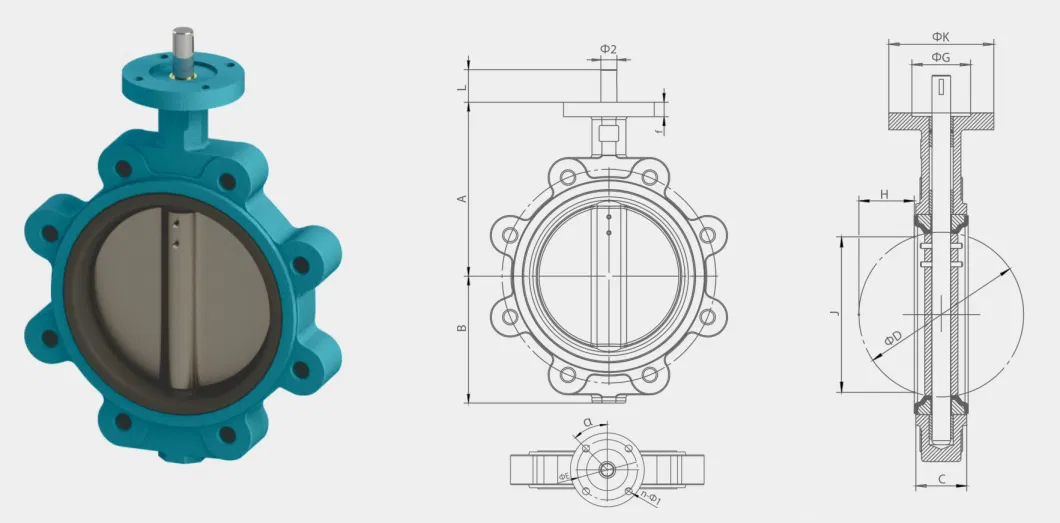 EPDM Seat Rubber Seal on off Electric Drive Flange Type Butterfly Valve 10 Inch DN250