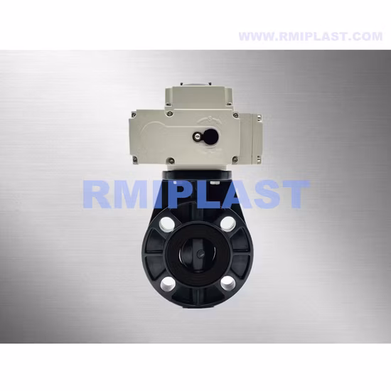Пластиковый UPVC CPVC PP Pph PVDF на выключенном типе электрический дроссельный клапан